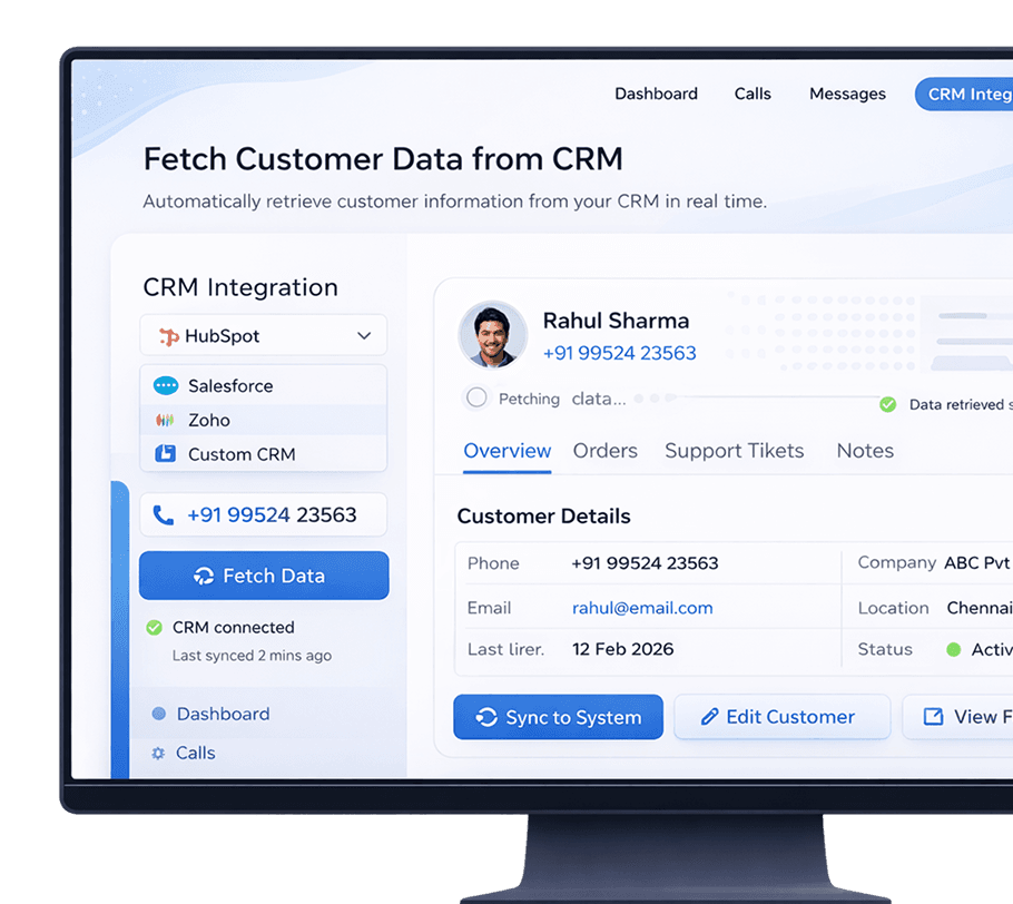 Fetch customer data from CRM