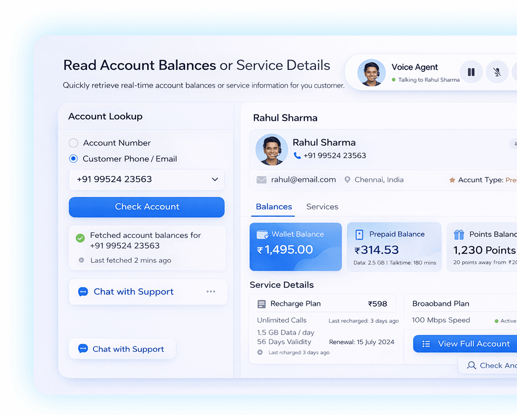 Read account balances or details